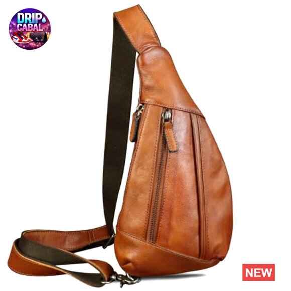 Genuine Leather Crossbody Sling Backpack for Travel Hiking main image 5